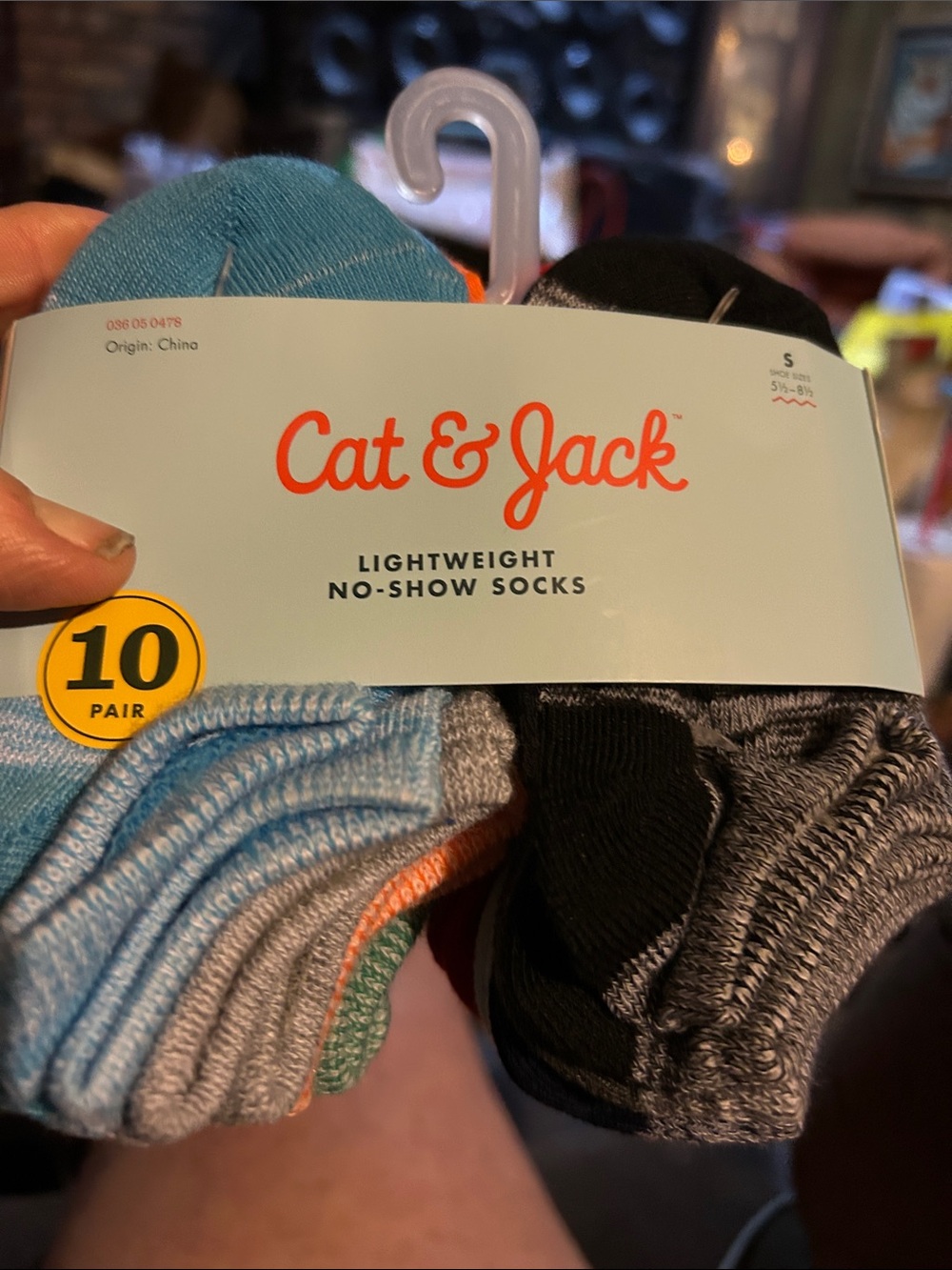 Cat & Jack No-Show Athletic Socks - Black, Light Blue & Gray - 10 Pack